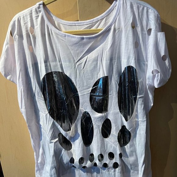 Odd White Shirt Size Small with fancy / shiny layer attached on the inside - Picture 5 of 7